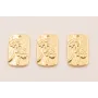 Colgante 20*11 Flores incrustadas Baño ORO 3M 24K / Cuentas Metálicas de Baño Oro 3 Micras 18K