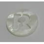 Letra calada 15mm Nacar R /Cuentas de  Nacar 