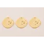 Colgante Rombo 18*16 Flor Baño Oro 3M 18K / Cuentas Metálicas de Baño Oro 3 Micras 18K
