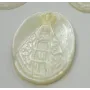 Ovalo con virgen Tallada 24*17mm /Cuentas de  Nacar 