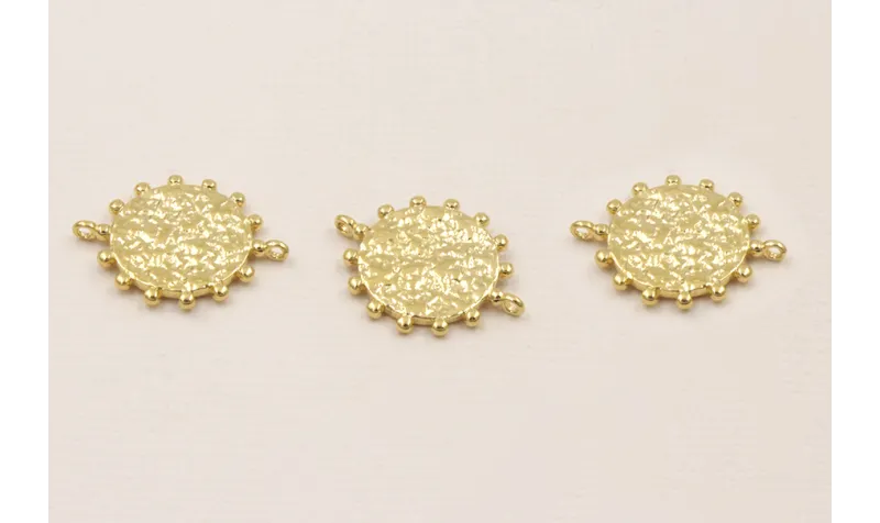 Entrepieza estriada 20*15mm Baño Oro 3Micras 18K / Cuentas Metálicas de Baño Oro 3 Micras 18K