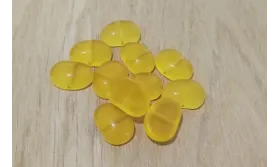 Almohadilla irregular 11*16mm Amarillo /Cuentas de  Cristal 