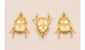 Escarabajo 15*10mm Baño Oro 3M 18K / Cuentas Metálicas de Baño Oro 3 Micras 18K