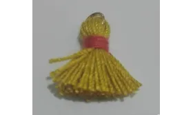 Pompon bicolor 16mm Amarillo-Caldera /Cuentas de  Tela 