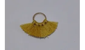 Aro 10mm Multipompón Amarillo /Cuentas de  Tela 