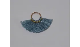 Aro 10mm Multipompón Azul /Cuentas de  Tela 