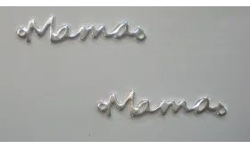 Pieza Pulsea MAMA Baño Plata 35mm ancho / Cuentas Metálicas de Latón / Zamak