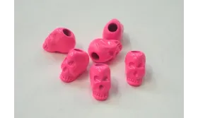 Calavera Metálica Fluor 10*10*6 Fuxia Fluor / Cuentas Metálicas de Latón / Zamak