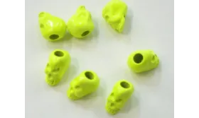 Calavera Metálica Fluor 10*10*6 Amarillo Fluor / Cuentas Metálicas de Latón / Zamak