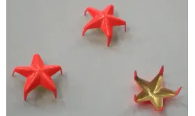 Tachuela estrella 16mm NAranja fluor / Cuentas Metálicas de Latón / Zamak