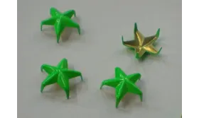 Tachuela estrella 16mm Verde fluor / Cuentas Metálicas de Latón / Zamak