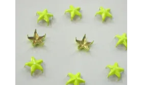 Tachuela estrella 10mm amarillo fluor / Cuentas Metálicas de Latón / Zamak