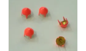 Tachuela cónica 6,5mm Naranja fluor / Cuentas Metálicas de Latón / Zamak