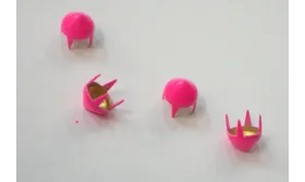 Tachuela cónica 6,5mm Fuxia fluor / Cuentas Metálicas de Latón / Zamak