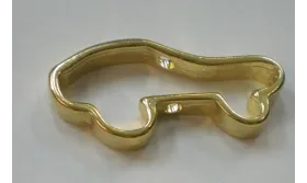 Coche llavero Oro  55mm largo / Cuentas Metálicas de Latón / Zamak