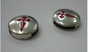 Disco cuero plano 13mm Asturias / Cuentas Metálicas de Latón / Zamak