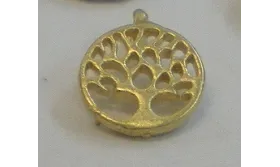 Chapita calada Arbol de la Vida 7mm diametro / Cuentas Metálicas de Latón / Zamak