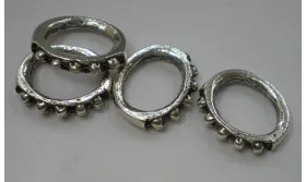 Aro 11*11mm estriado Plata Vieja / Cuentas Metálicas de Latón / Zamak