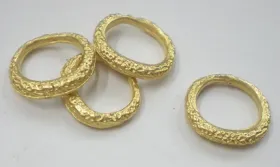 Aro 11*11mm trabajado Oro Mate / Cuentas Metálicas de Latón / Zamak