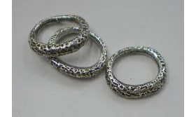 Aro 11*11mm trabajado Plata Vieja / Cuentas Metálicas de Latón / Zamak