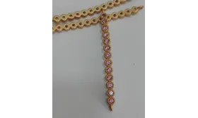Listón microbrillos 40mm O.mate + Rosa / Cuentas Metálicas de Latón / Zamak