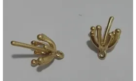 Colgante estambres 10*7mm Oro Mate / Cuentas Metálicas de Latón / Zamak