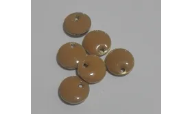 Disco esmaltado 8mm Marrón / Cuentas Metálicas de Latón / Zamak