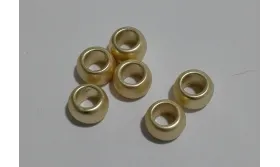 Bola 6,5mm ext * 4mm interior Dorado Mate / Cuentas Metálicas de Latón / Zamak
