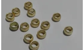 Bola 5,5mm ext * 3,5mm interior Dorado Mate / Cuentas Metálicas de Latón / Zamak