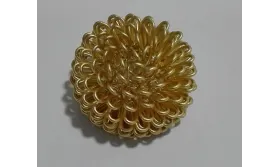 Cuenta Bola rizada Oro Mate 20mm / Cuentas Metálicas de Latón / Zamak