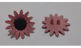 Flor esmaltada de 20mm Rosa / Cuentas Metálicas de Latón / Zamak