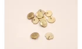 Cuenta Concha colgante 10*10mm oro mate / Cuentas Metálicas de Latón / Zamak
