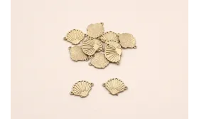Pieza Concha 2 anillas 14*10mm oro mate / Cuentas Metálicas de Latón / Zamak