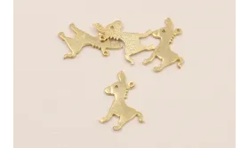 Burro 2 agujeros 15*15mm oro / Cuentas Metálicas de Latón / Zamak