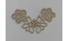 Conjunto de 3 flores 26.5*45 oro mate / Cuentas Metálicas de Latón / Zamak