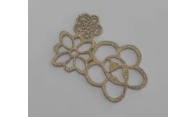 Conjunto de 3 flores 26*39 oro mate / Cuentas Metálicas de Latón / Zamak