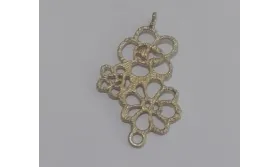 Conjunto de 2 flores 17*28 oro mate / Cuentas Metálicas de Latón / Zamak