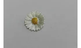 Colgante Flor 12*12 plata + oro / Cuentas Metálicas de Latón / Zamak