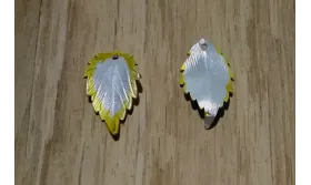 Colgante hoja 20*11mm Oro y Plata Mate / Cuentas Metálicas de Latón / Zamak