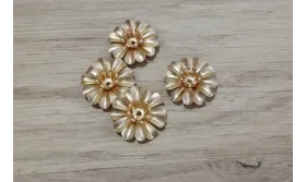 Cuenta Flor estambres 14mm Oro Mate / Cuentas Metálicas de Latón / Zamak