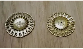 Disco labrado 22mm Oro Mate / Cuentas Metálicas de Latón / Zamak