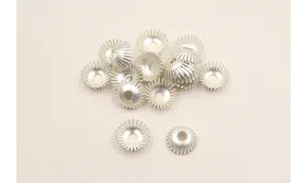 Casquilla pestañas 12*4mm Plata Mate / Cuentas Metálicas de Latón / Zamak