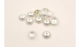 Casquilla pestañas 15*5mm Plata Mate / Cuentas Metálicas de Latón / Zamak