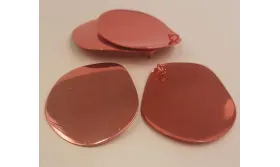 Lámina aluminio redonda 43mm baño Rojo metalizado / Cuentas Metálicas de Latón / Zamak