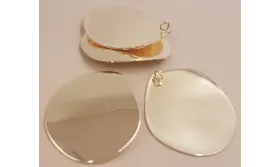 Lámina aluminio 43mm baño Dorado metalizado / Cuentas Metálicas de Latón / Zamak