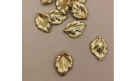Cuenta Hoja 17*12mm Oro Mate / Cuentas Metálicas de Latón / Zamak