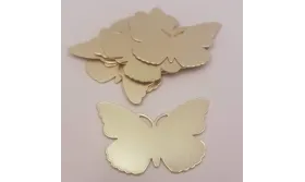 Mariposa 37,5*23,5mm Oro Mate / Cuentas Metálicas de Latón / Zamak
