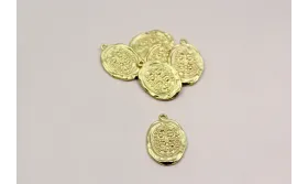 Chapa Ovalada 29*20mm Oro Mate  / Cuentas Metálicas de Latón / Zamak