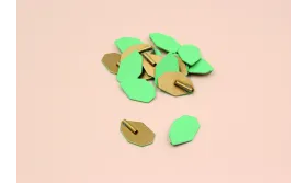Pieza esmaltada 21*12mm Turquesa Mate / Cuentas Metálicas de Latón / Zamak