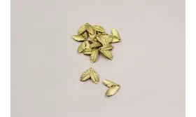 Pieza Hoja doble 13*11m Oro Mate / Cuentas Metálicas de Latón / Zamak